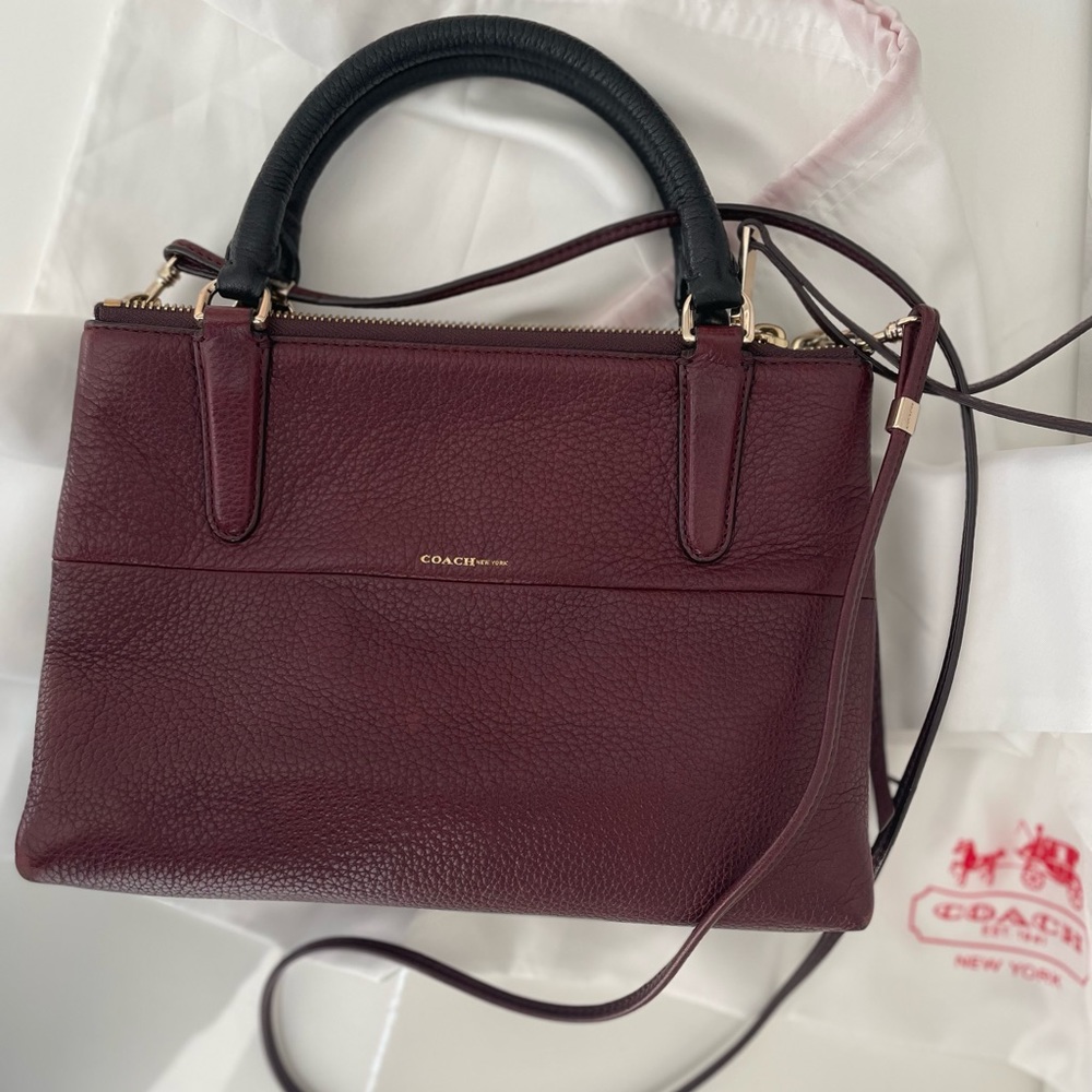 Coach dark burgundy mini bag